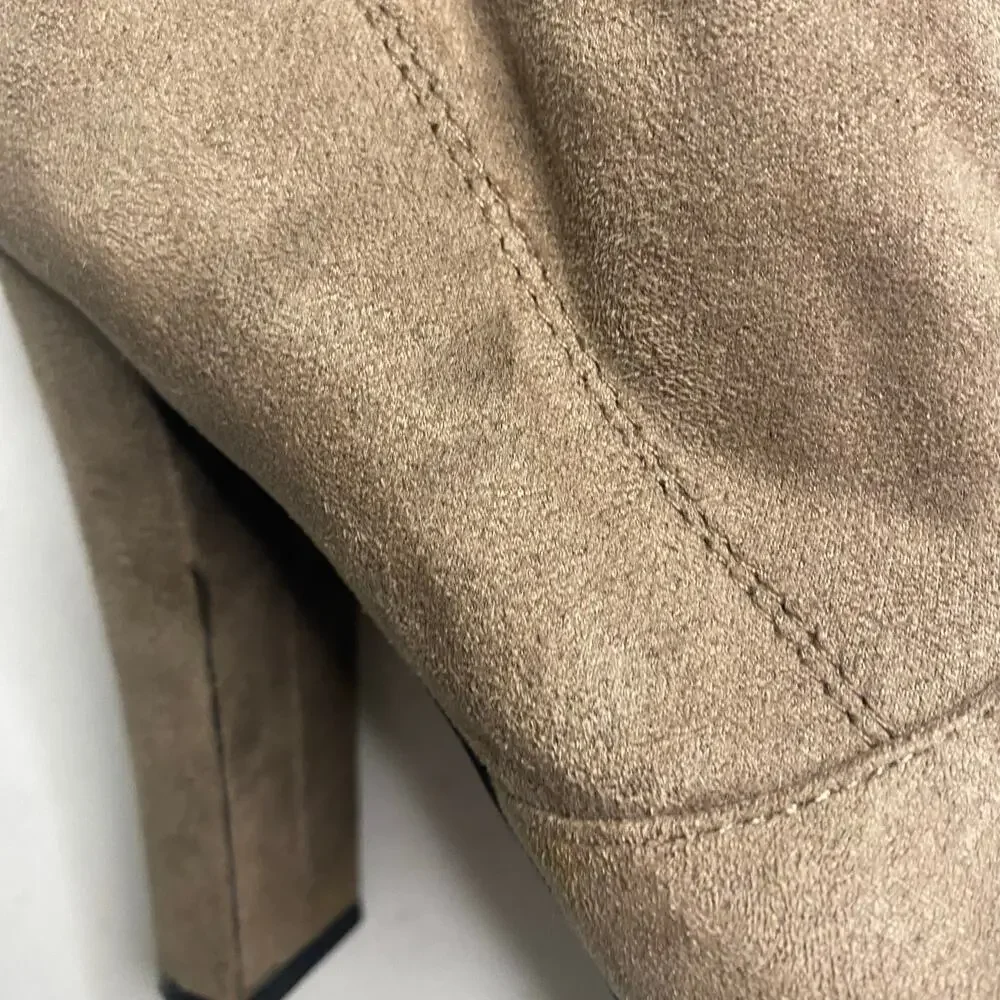 Steve‎ Madden Gorgeous High Heel Boots Over The Knee Brown Fabric Soft Size 8